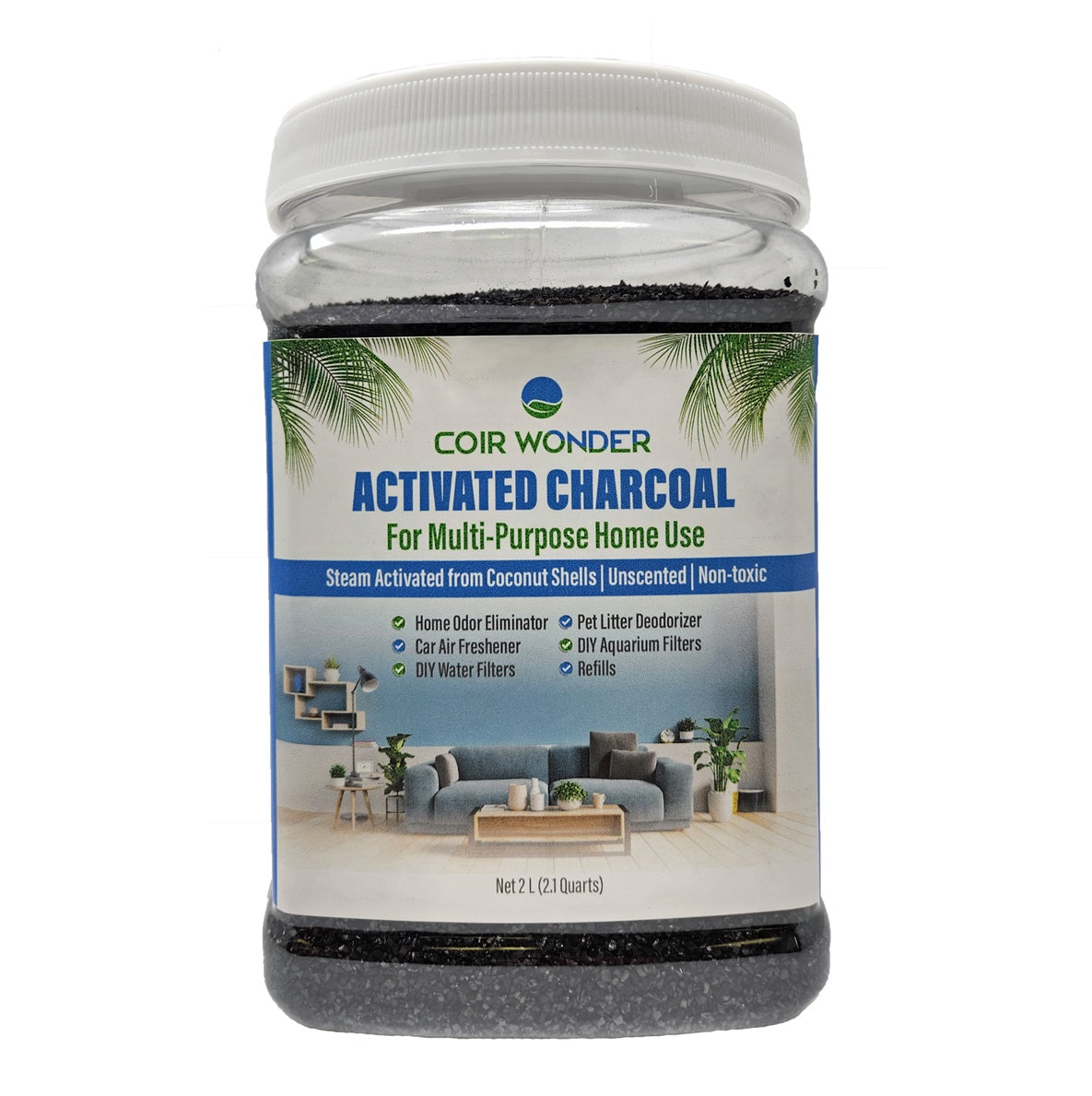 Coir Wonder Coconut Shell Activated Charcoal Carbon - 2.2 Lbs (1 Kg)