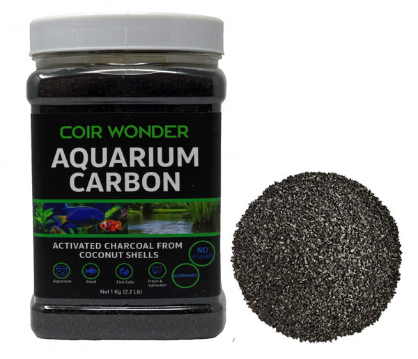 Coir Wonder Aquarium Carbon - Filter Media Carbon for Fish Tanks, Ponds, Aquariums - 1 Kg (2.2 Lb)